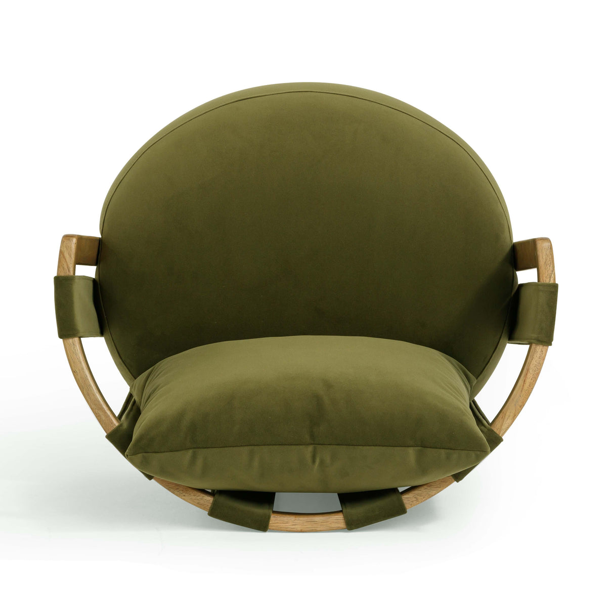 TOV Paolo Green Upcycled Distressed Velvet Swivel Chair