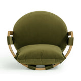TOV Paolo Green Upcycled Distressed Velvet Swivel Chair