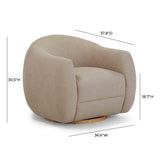 TOV Judy Light Brown Boucle Swivel Chair