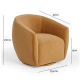 TOV Jordan Tan Velvet Swivel Chair