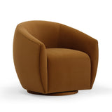 TOV Jordan Cognac Velvet Swivel Chair