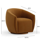 TOV Jordan Cognac Velvet Swivel Chair