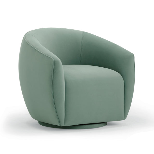 TOV Jordan Sea Blue Velvet Swivel Chair