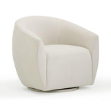 TOV Jordan Cream Velvet Swivel Chair