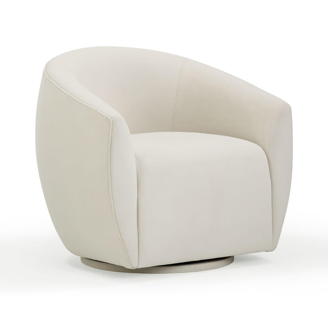 TOV Jordan Cream Velvet Swivel Chair