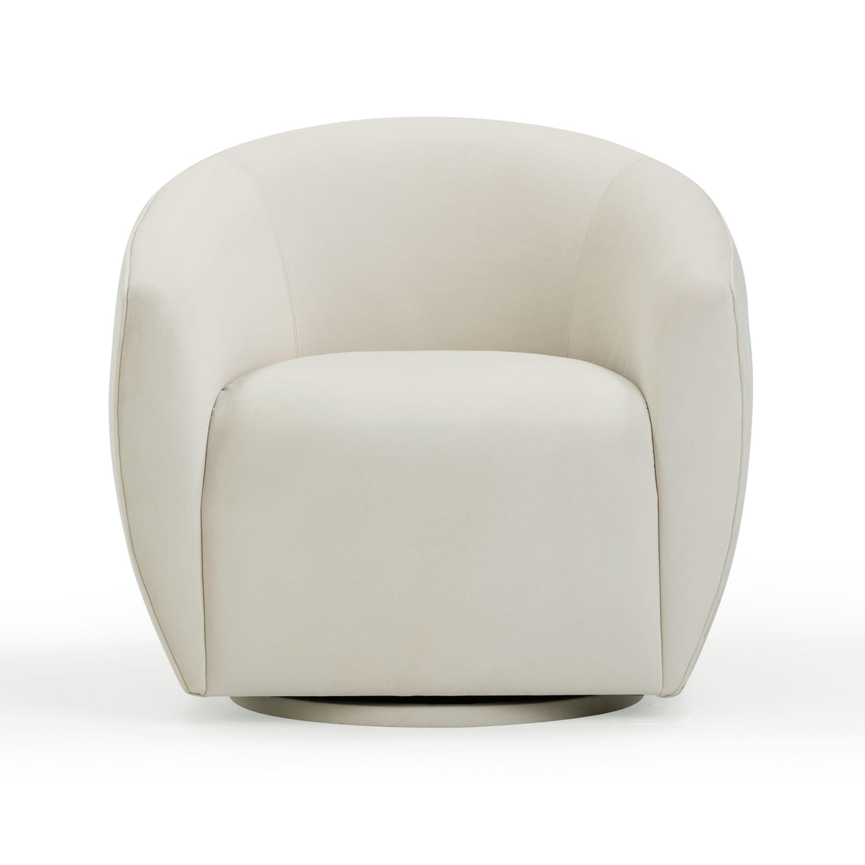 TOV Jordan Cream Velvet Swivel Chair
