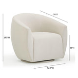 TOV Jordan Cream Velvet Swivel Chair