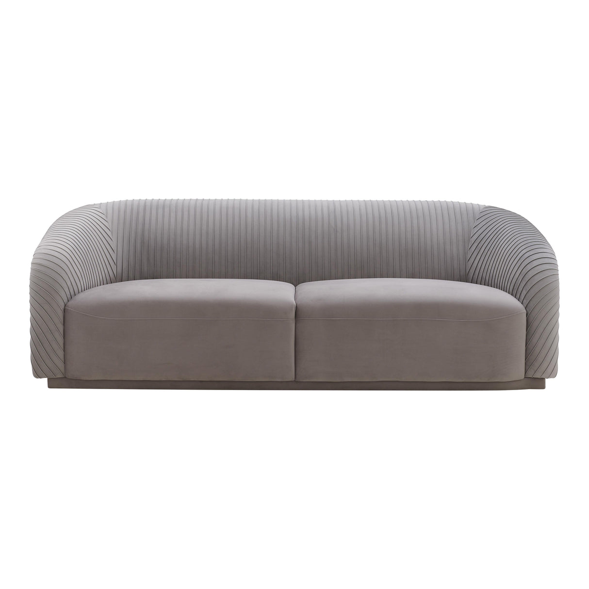 TOV Yara Pleated Grey Velvet Sofa
