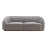 TOV Yara Pleated Grey Velvet Sofa