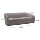 TOV Yara Pleated Grey Velvet Sofa