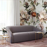 TOV Yara Pleated Grey Velvet Sofa