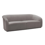 TOV Yara Pleated Grey Velvet Sofa