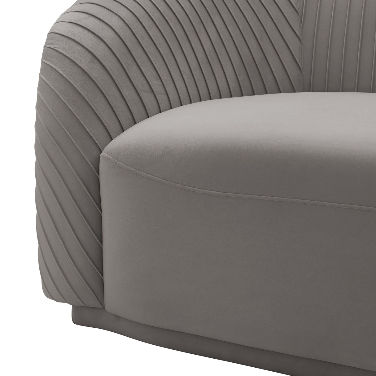TOV Yara Pleated Grey Velvet Sofa