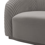TOV Yara Pleated Grey Velvet Sofa