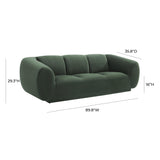 TOV Emmet Forest Green Velvet Sofa