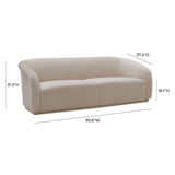 TOV Yara Pleated Beige Velvet Sofa