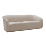 TOV Yara Pleated Beige Velvet Sofa