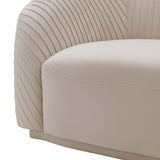 TOV Yara Pleated Beige Velvet Sofa