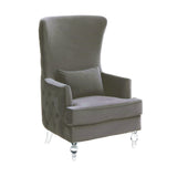 TOV Aubree Tall Chair with Acrylic Legs - Grey