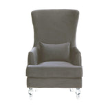 TOV Aubree Tall Chair with Acrylic Legs - Grey