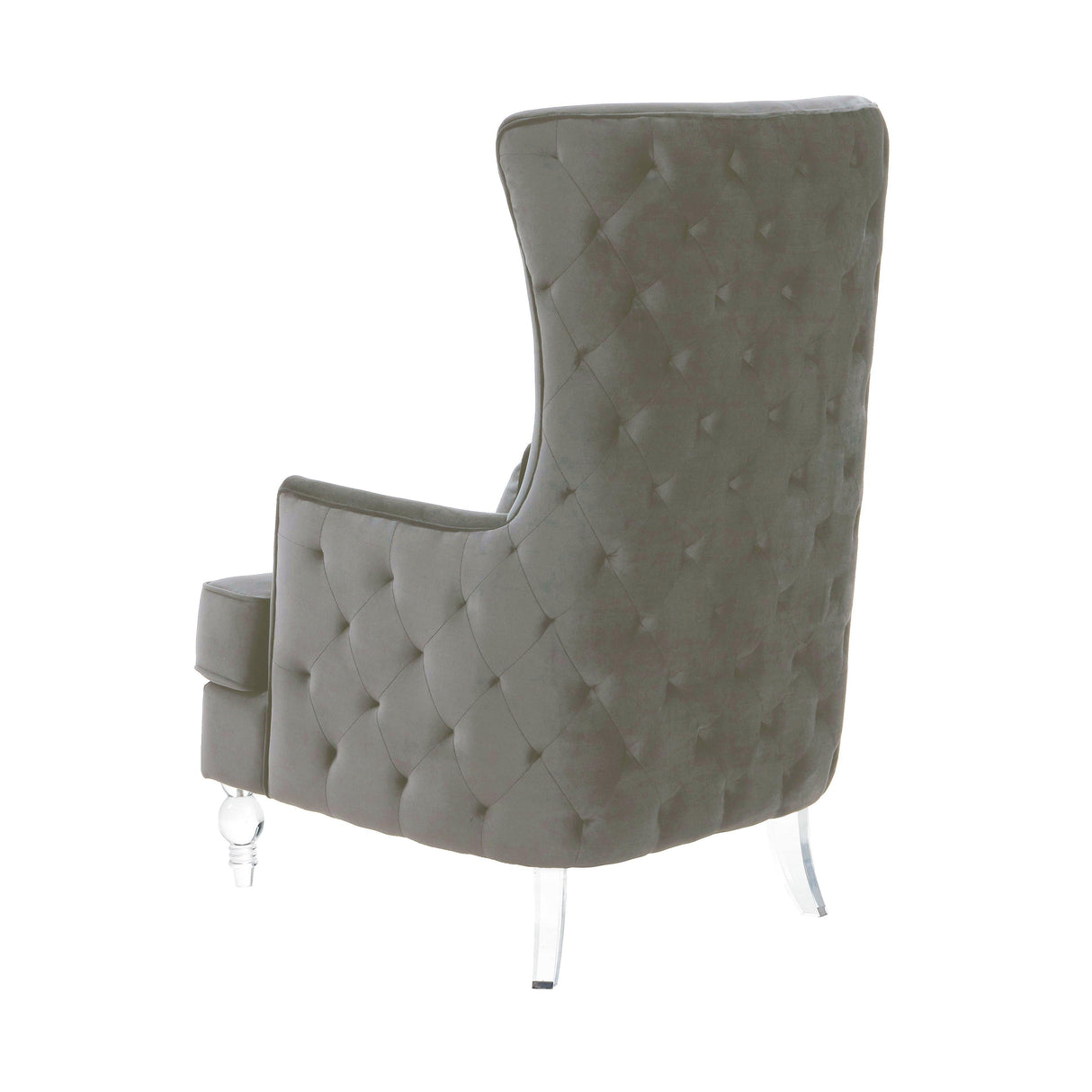 TOV Aubree Tall Chair with Acrylic Legs - Grey