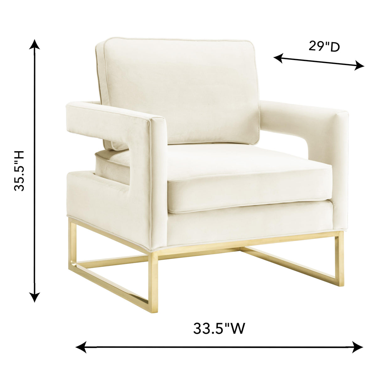 TOV Avery Cream Velvet Chair