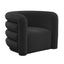 TOV Curves Black Velvet Lounge Chair