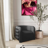 TOV Curves Black Velvet Lounge Chair