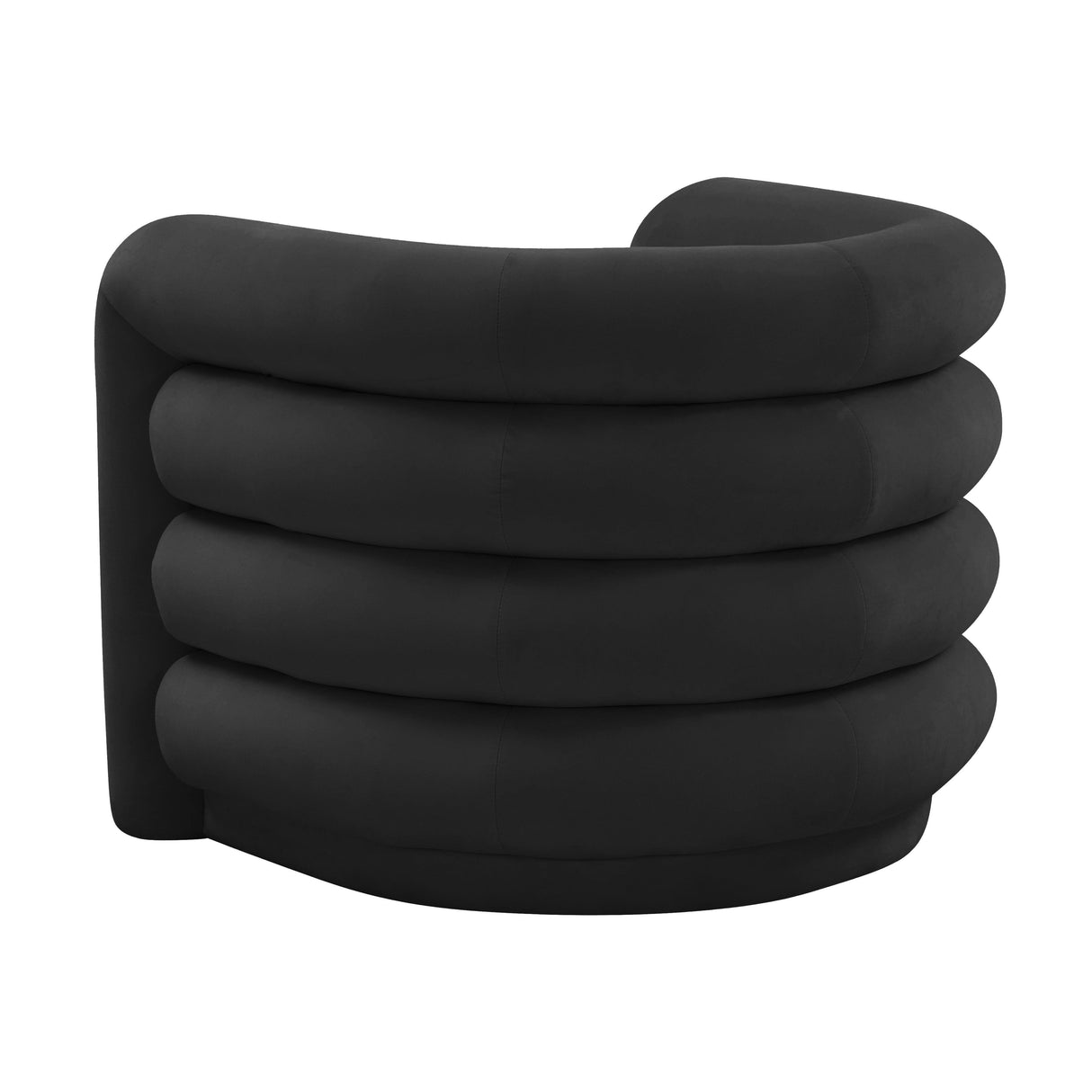 TOV Curves Black Velvet Lounge Chair