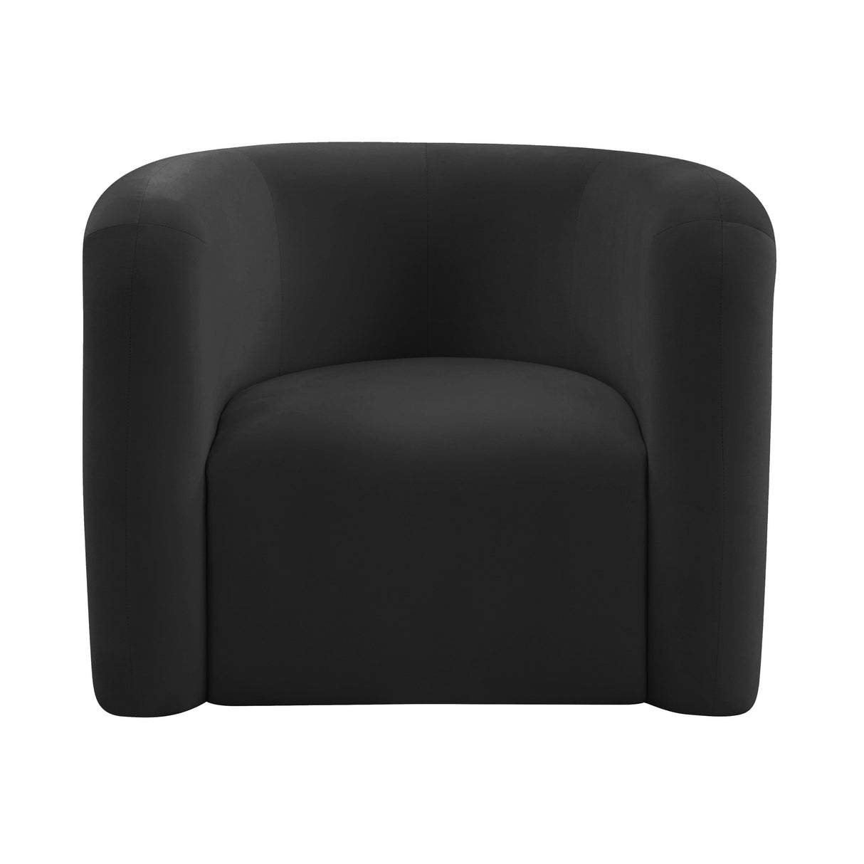 TOV Curves Black Velvet Lounge Chair