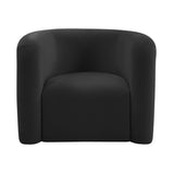 TOV Curves Black Velvet Lounge Chair