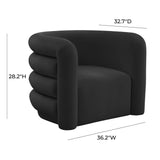 TOV Curves Black Velvet Lounge Chair