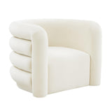 TOV Curves Cream Velvet Lounge Chair