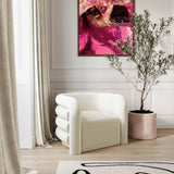 TOV Curves Cream Velvet Lounge Chair