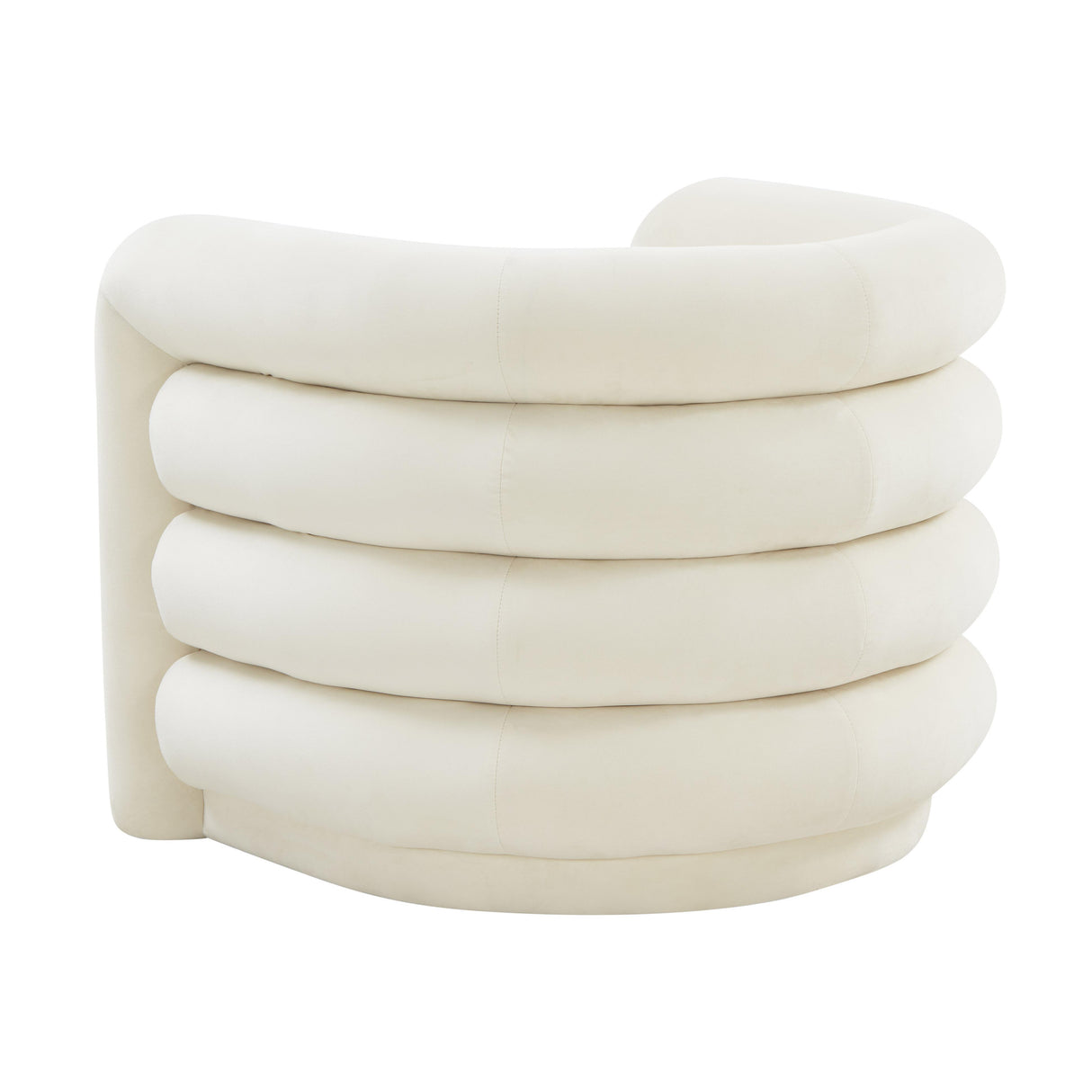 TOV Curves Cream Velvet Lounge Chair