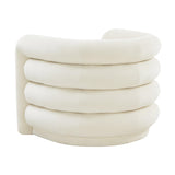 TOV Curves Cream Velvet Lounge Chair