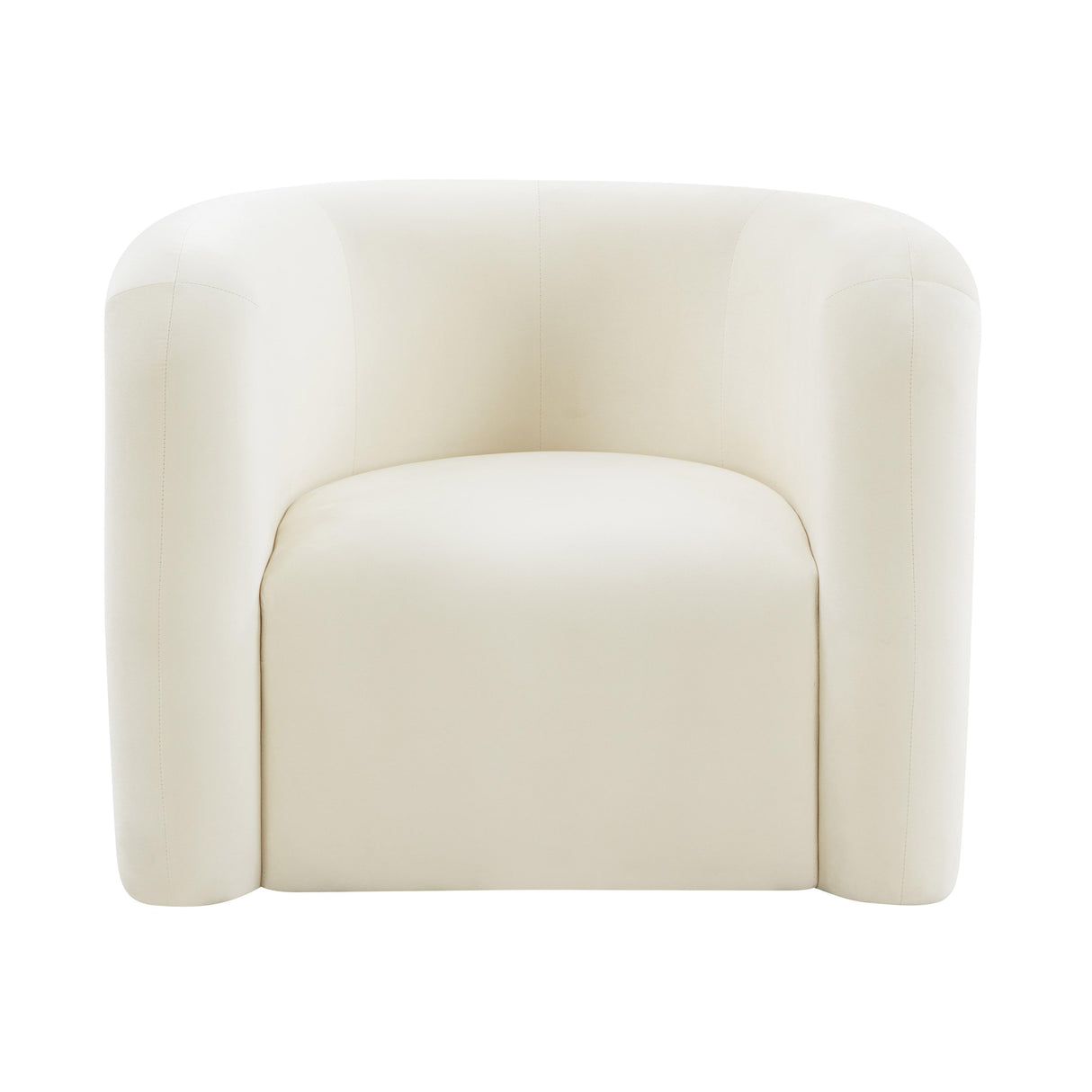 TOV Curves Cream Velvet Lounge Chair