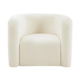 TOV Curves Cream Velvet Lounge Chair