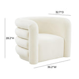 TOV Curves Cream Velvet Lounge Chair