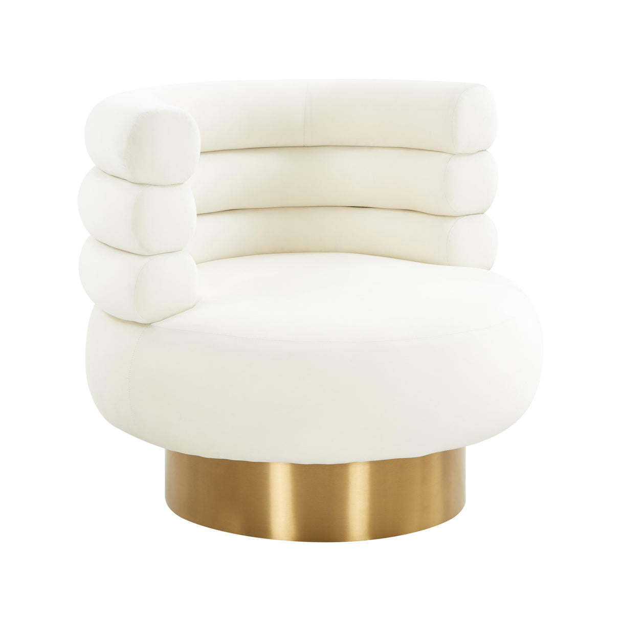 TOV Naomi Cream Velvet Swivel Chair