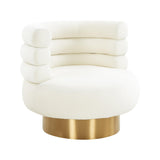 TOV Naomi Cream Velvet Swivel Chair