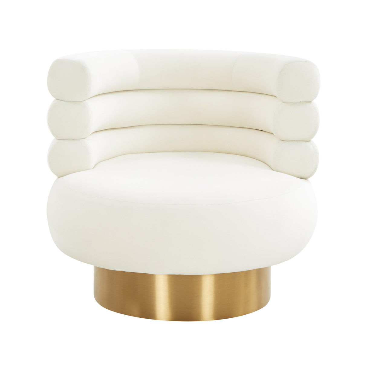 TOV Naomi Cream Velvet Swivel Chair