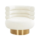 TOV Naomi Cream Velvet Swivel Chair