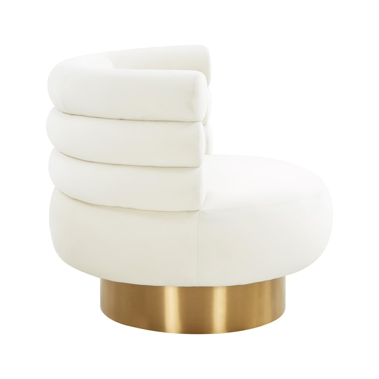 TOV Naomi Cream Velvet Swivel Chair