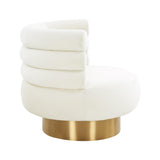 TOV Naomi Cream Velvet Swivel Chair