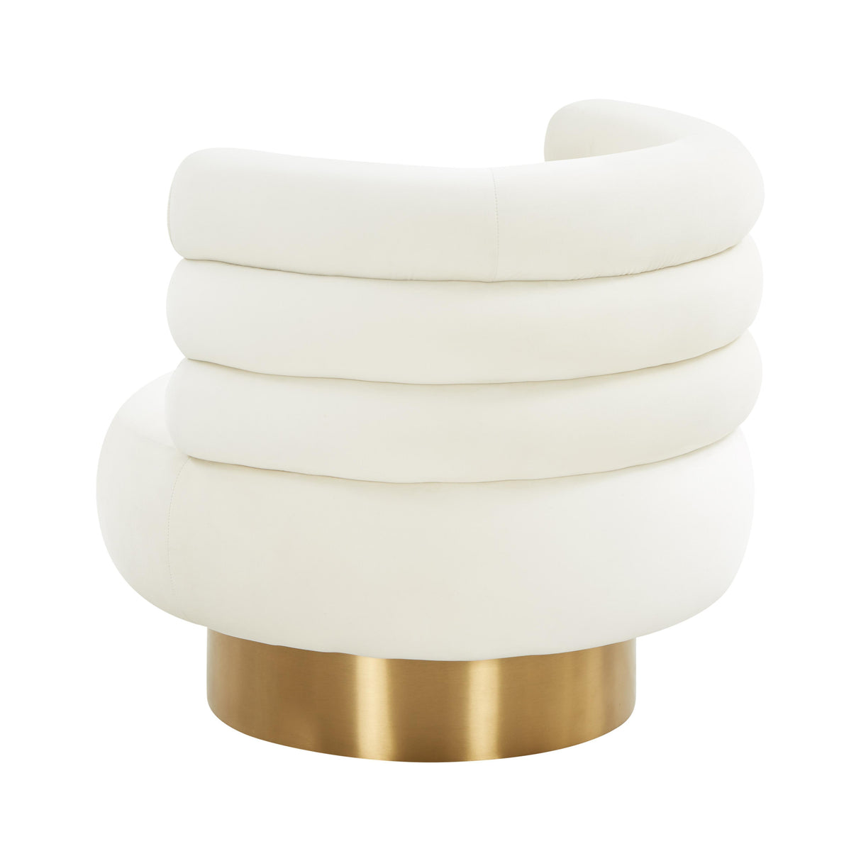 TOV Naomi Cream Velvet Swivel Chair