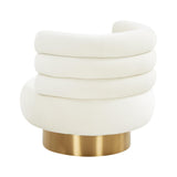 TOV Naomi Cream Velvet Swivel Chair