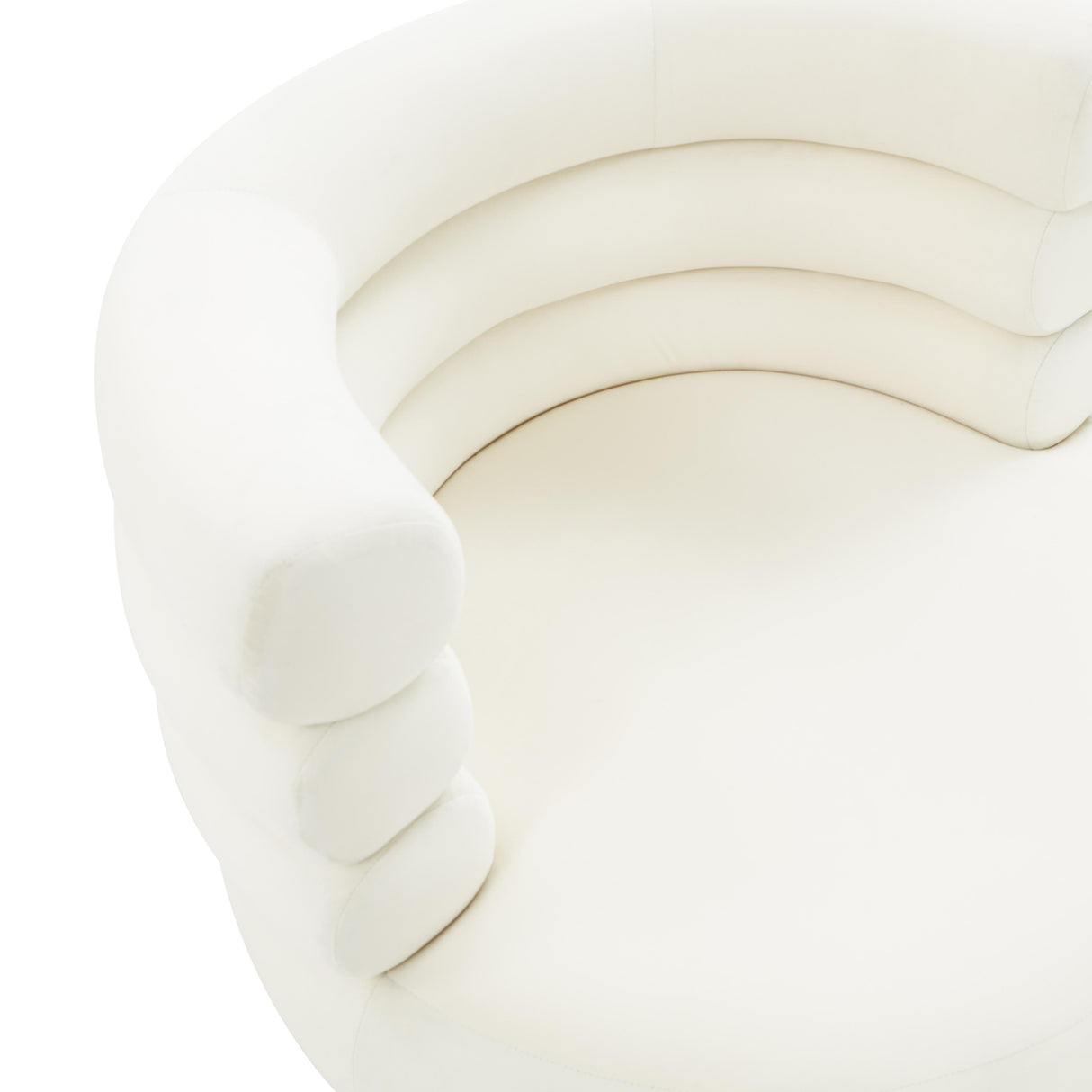 TOV Naomi Cream Velvet Swivel Chair