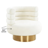 TOV Naomi Cream Velvet Swivel Chair