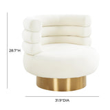 TOV Naomi Cream Velvet Swivel Chair